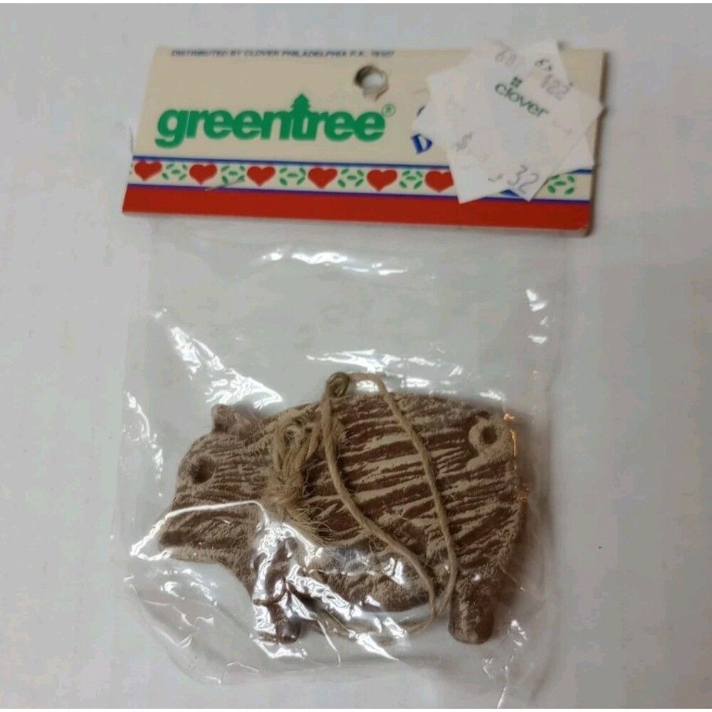 Vintage Greentree Philadelphia PA Salt Dough Piglet Ornament NEW OLD STOCK